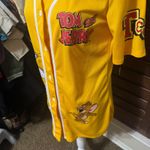 Retro Tom & Jerry Cartoon Baseball Jersey Shirt Bright Yellow Orange AOP sz L Size L Photo 2