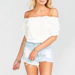 Show Me Your Mumu GiGi White Smocky Crop Top in Medium Photo 12