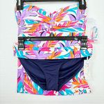 Anne cole NWT $120 Women's Twist-Front Bandeau Tankini Top + swim bottoms set S Photo 1