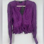 The Kooples  Short Sleeve Blouse Purple Silk Top NWT Photo 0