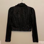 Princess Polly Faux Leather Black Cropped Moto Jacket Photo 3