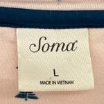 Soma Embraceable Sleepshirt Tree Stripe Porcelain Large 3/4 Sleeve Scoop Neck Photo 6