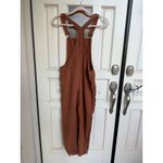 Aerie  Rust Orange Linen Blend Cropped Overalls Women's Size XS Photo 3