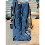 Michael Kors Quilted Blue Shoulder Bag With Chain Straps & MK Charm Photo 5
