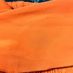 VTG Landa Burnt Orange Halter Chiffon Shirred Cocktail Dress Plus 18 Party Photo 5