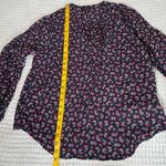 Lucky Brand  Peasant Blouse Womens Small Navy Pink Floral Boho Bohemian Top Shirt Photo 7
