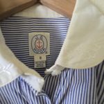 Vintage J.G. Hook Chambray Shirt Dress Size 8 Cotton Navy Blue &White‎ Button * Photo 3