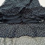 Miami Dress Black White Polka Dot Spaghetti Straps Ruffled Tiered Midi Small NEW Photo 10