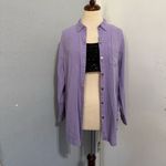 J.Jill Women Purple Collared Long Sleeves Button-Up Shirt Size S Light Weight Photo 7