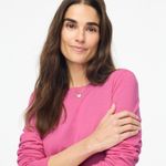 J.Crew NWT  Teddie Pink Cotton Pullover Sweater S Small hole Incl patch Photo 1