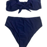 BLOOMING LILY, Women’s Two Piece,‎ Navy Swimsuit,Size XL, bow in front, Blue Photo 0