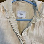 Rails  Valerie Raw Hem Shirt Dress Pistachio Acid Wash Green Tan Distressed Linen Photo 5