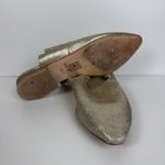 Free People Sienna Metallic Ruffle Leather Slip On Mule Flat Sz 39.5 US 9.5 Gold Photo 7