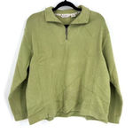 Tommy Bahama Unisex Quarter Zip Mock Neck Long Sleeve Sweater Green Size Large Photo 0