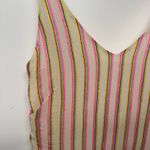 J Brand  Womens Neon Pink Yellow Stripe Sheer V Neck Cami Tank Top Size Small Photo 2