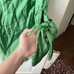 Cult Gaia  Dress Dehlila Satin Silky Slinky Backless Adjustable Tie Fern L NWT Photo 7