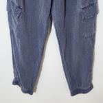 Cynthia Rowley  Blue Linen Blend Cargo Jogger Pants NWT Size Large Cargo Joggers Photo 3