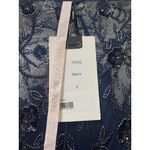 Mac Duggal  Dress Womens 2 Navy Beaded Embroidered Long Sleeve Midi Formal 10799 Photo 2