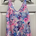 Lilly Pulitzer  Size Small Gigi Prosecco Pink Make A Splash V-Neck Tank Top *READ Photo 0