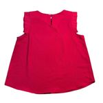 Monteau Los Angeles Red Ruffle Sleeve Blouse Elegant Flowy Top XL Photo 2