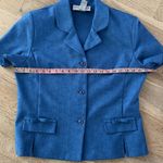 Vintage Sag Harbor Blue Short Sleeve Blazer Top Size 14 Bow Pocket Detail Photo 4