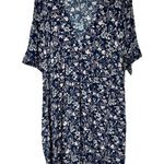 Natural Life Dress L / XL Blue Floral Boho Flowy Mini Babydoll Empire Waist Y2K Photo 0