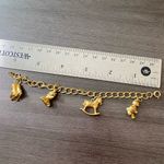 Vintage AVON Charm Bracelet Child Doll Skates Bear 6" Gold Photo 1