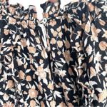 BANJANAN Anthropologie Boho Brown Black Floral Tie Waist MIDI Flowy Dress Size M Photo 4