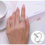 Boutique NEW Women's Bezel Set Simulated‎ Diamond Platinum-Plated S925 Band Ring, Size 7 Photo 2
