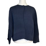 Eileen Fisher navy blue open front cardigan jacket size PM Photo 1