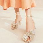 Loeffler Randall  Dahlia Ankle Strap Knotted Sandal‎ in Platinum, Size 12 Photo 0