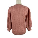 Free People New Villa Cable Pullover Sweater in Pink Bubble Bath Size XL Barbie Photo 5