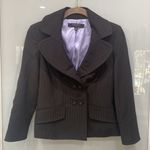 Nine West Women's Black White Pin Stripe Suite Blazer Jacket Sz 4P Photo 0