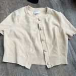 Lovers + Friends Claudia Women's Cream Short Sleeve Cardigan Sweater size small Photo 1