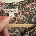 Westport V Neck Stretch Tunic Sharkbite Top Multicolor Paisley Plus Size 2X Photo 6