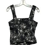 White House | Black Market  Denim Floral Bustier Top Poppy Flower Button Corset Photo 1