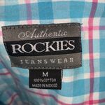 Authentic Rockies Jeanswear western blue plaid long sleeve button Down shirt Size M Photo 4