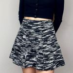 Drew Black, White, & Grey Gray Bouclé Knit Mini Skater Skirt Photo 0