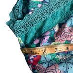 Matilda Jane Floral Crochet Lace Teal Vneck Long Sleeve Blouse Size XXL Photo 6