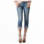 American Eagle Artist Crop Jeans Low Rise Distressed Blue Size 0 Y2K Style Photo 6