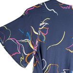 Avenue  Midi Dress Navy V-Neck 22/24 Tie Back Short Sleeves Photo 3