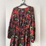 Mossimo Floral Print Long Sleeve Midi Dress Modest Victorian Style Elastic Cuff Photo 2