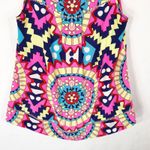 Annie Griffin  Small Top Colorful Silk Sleeveless Lined Pink Blue Yellow 1441‎ Photo 4