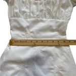 ZARA  Ivory White Puff Sleeve Mini Cut Out Back Lace Up Embroidered Dress Size XS Photo 7