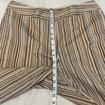 Rafaella  sz10 tan brown cream stripped side zip ankle length pants EUC Photo 7