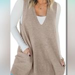 Zanzea White oversized sweater vest with pockets Photo 0