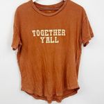 Aerie Orange Together Ya’ll Short Sleeve Shirt Size Small Burn Out Distressed Photo 0