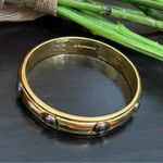 Liz Claiborne Vintage  2-tone Gold Gunmetal Stud Embellished Bangle Bracelet Photo 4