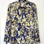 Lafayette 148 $698 New York Scottie Ink Blouse Silk Multicolor Size Medium Purple Photo 0
