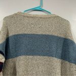 Staccato  Gray Blue Yellow Striped Crewneck Sweater Medium M Photo 5